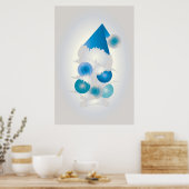 Perle und blau zu Weihnachten Poster (Küche)
