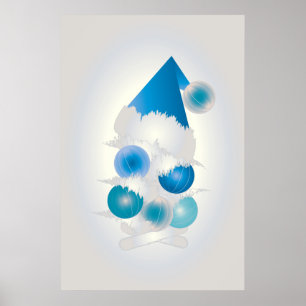 Perle und blau zu Weihnachten Poster