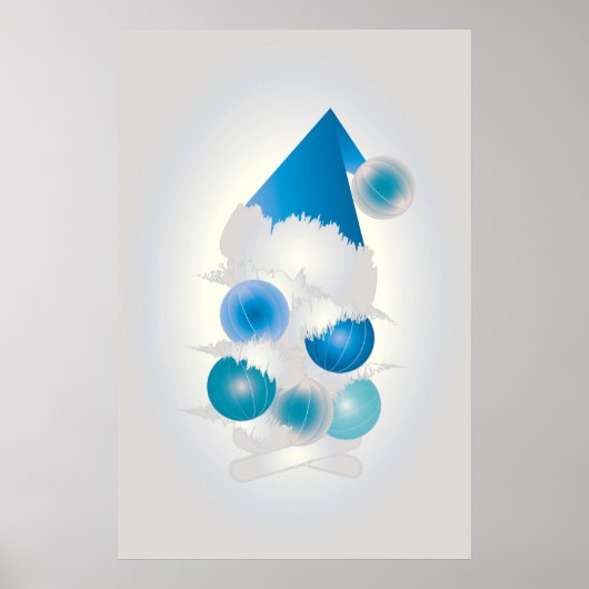Perle und blau zu Weihnachten Poster (Vorne)