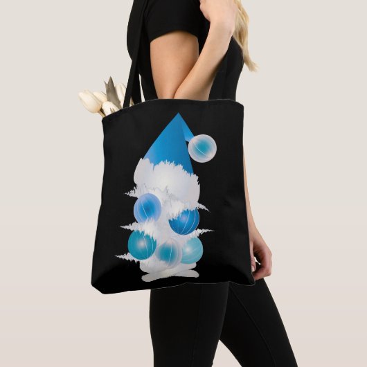 Perle und blau zu Weihnachten Tasche (Von Nahem)