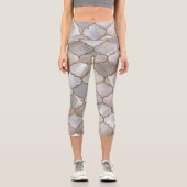 Perle und Gold Capri Leggings (Vorderseite)