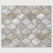 Perle und Gold Geschenkpapier (Flach)