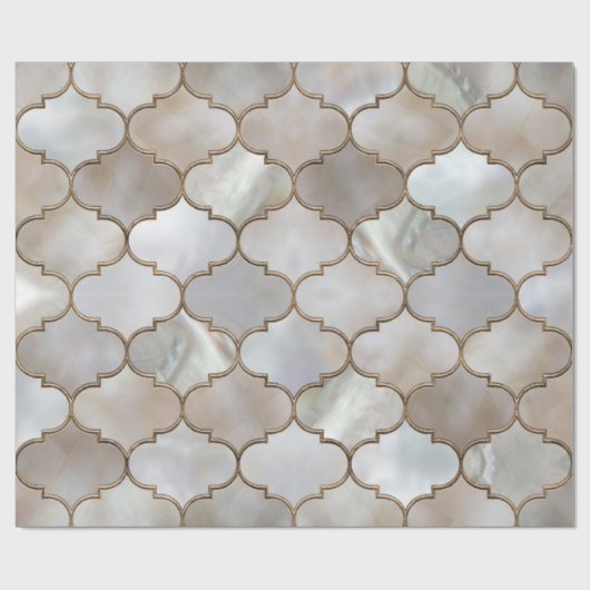 Perle und Gold Geschenkpapier (Flach)