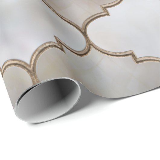 Perle und Gold Geschenkpapier (Rolleneckpunkt)