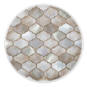 Perle und Gold Keramikknauf (Vorderseite)