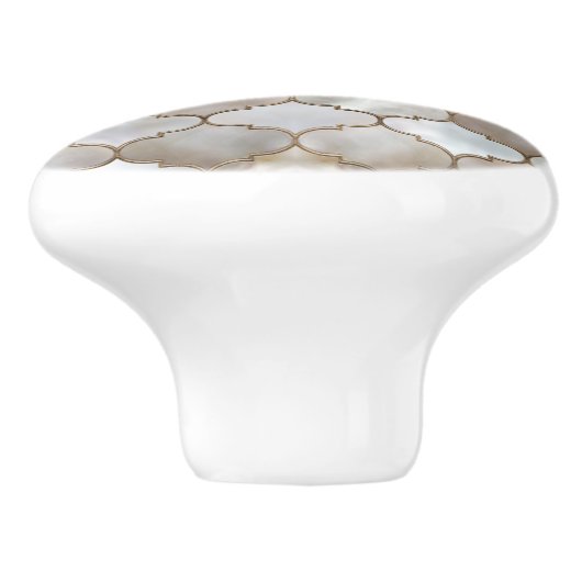 Perle und Gold Keramikknauf (Seitenansicht)