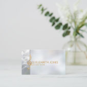 Perle und Gold Treble Clef Ornament Visitenkarte (Stehend Vorderseite)