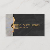 Perle und Gold Treble Clef Ornament Visitenkarte (Vorderseite)