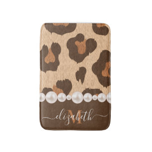 Perle und Leopard Badematte