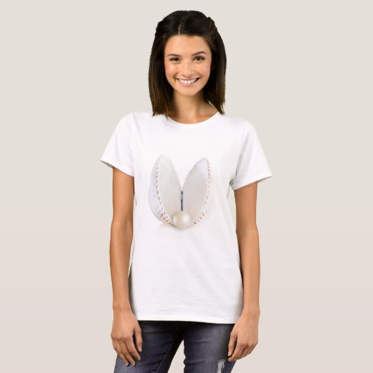Perle und Muschel T-Shirt (Vorne ganz)