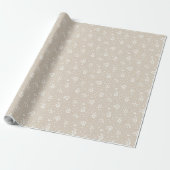 Perle Weiße auf weicher beiger Verpackungspapier Geschenkpapier (Ungerollt)