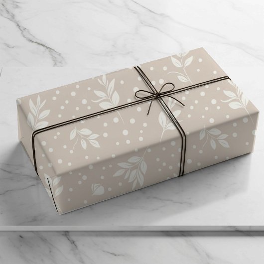 Perle Weiße auf weicher beiger Verpackungspapier Geschenkpapier