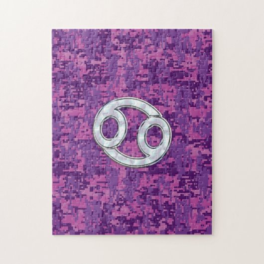 Perle wie Krebs Zodiac Sign auf der digitalen Camo Puzzle (Vertikal)