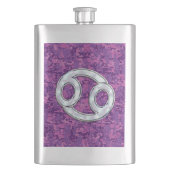 Perle wie Krebs Zodiac Symbol auf der digitalen Ca Flachmann (Vorderseite)