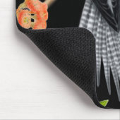 Perlegescheckter Cockatiel im Gummi-Baum Mousepad (Ecke)