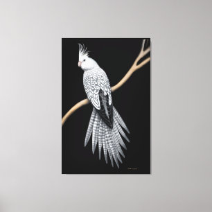 Perlegescheckter Cockatiel-Papagei eingewickelte Leinwanddruck