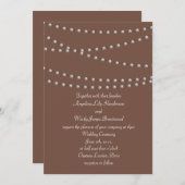 Perlen auf brauner Hochzeit Einladung (Vorne/Hinten)