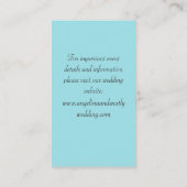 Perlen auf der türkisfarbenen Hochzeitsseite Begleitkarte (Rückseite)