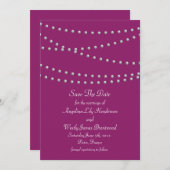 Perlen auf Magenta Save the Date (Vorne/Hinten)