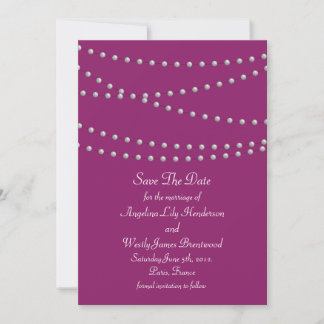 Perlen auf Magenta Save the Date