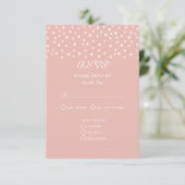 Perlen auf Rose Goldhochzeit RSVP Karte (Stehend Vorderseite)