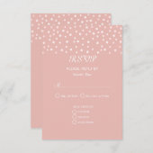 Perlen auf Rose Goldhochzeit RSVP Karte (Vorne/Hinten)
