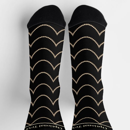 Perlen auf Schwarz Art Deco Elegante - optionaler  Socken (Oben)