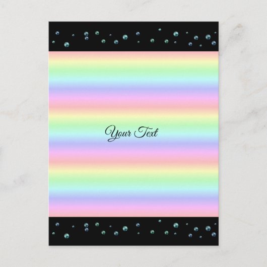 Perlen auf Schwarz und Regenbogen Postkarte (Vorderseite)