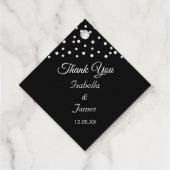 Perlen auf Schwarz-Weiß-Hochzeit Geschenkanhänger (Rückseite)