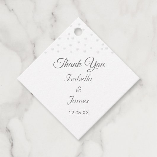 Perlen auf Schwarz-Weiß-Hochzeit Geschenkanhänger (Vorderseite)