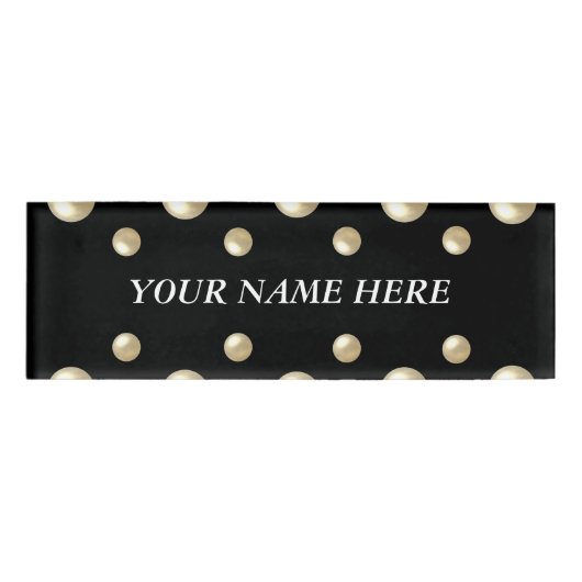 Perlen auf schwarzem Samt Namenschild (Vorderseite)