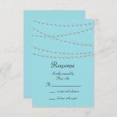 Perlen auf türkisfarbenem UAWG RSVP Karte (Vorne/Hinten)