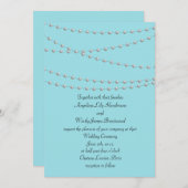Perlen auf türkisfarbenen Hochzeiten Einladung (Vorne/Hinten)