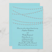 Perlen auf türkisfarbenen Proben Abendessen Einladung (Vorne/Hinten)