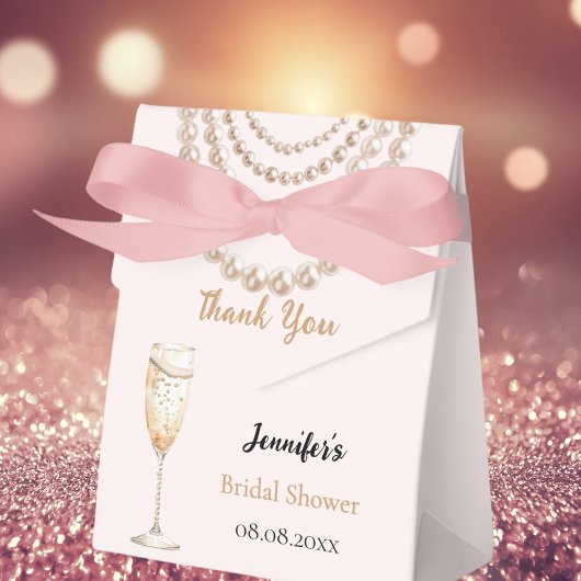 Perlen aus Brautparty Prosecco Geschenkschachtel