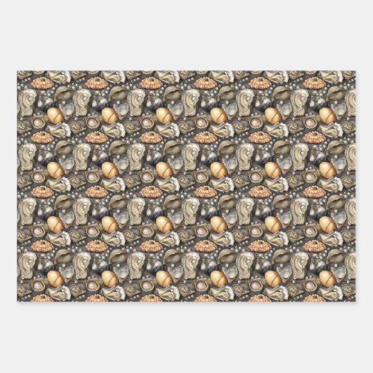 Perlen aus niedlichen Austern-Muscheln Geschenkpapier Set (Vorderseite 2)