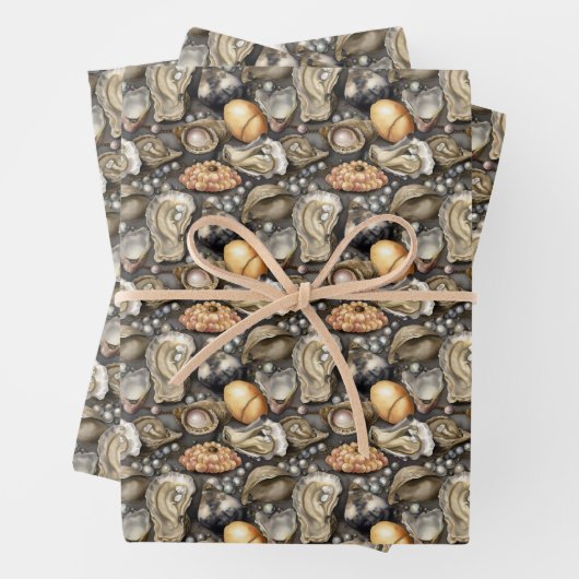 Perlen aus niedlichen Austern-Muscheln Geschenkpapier Set (Beispiel)