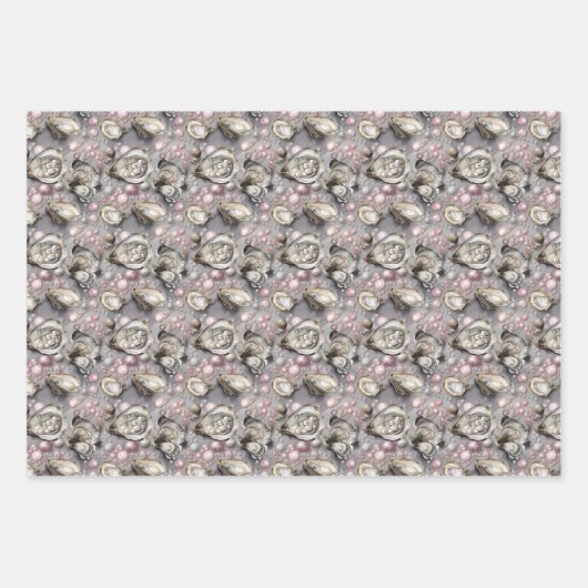 Perlen aus niedlichen Austern-Muscheln Geschenkpapier Set (Vorderseite 2)