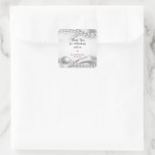 Perlen aus weißem Satin Hochzeit und Jubiläum Quadratischer Aufkleber (Tasche)