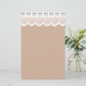 Perlen aus Weißen Spitzen und Imitaten Briefpapier (Stehend Vorderseite)