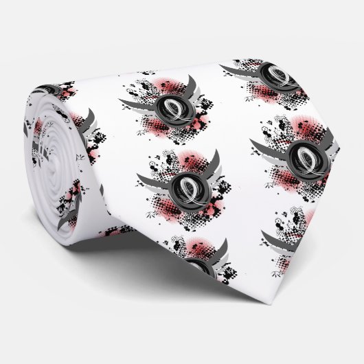 Perlen-Band und Flügel-Mesotheliom Krawatte (Gerollt)