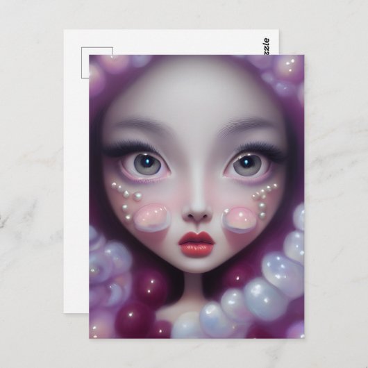 Perlen & Blasen Girl Postkarte (Vorne/Hinten)