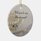 Perlen, blaue Schnürsenkel werden Sie meine Brautj Keramikornament (Rechts)