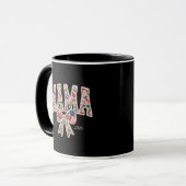 Perlen-Blumen-Mama-Uni-Mutterschaft-Kunst Tasse (Vorderseite Links)