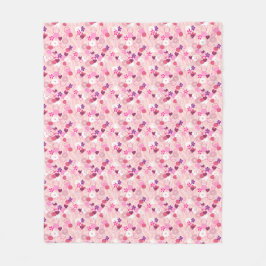 Perlen, Blumen und Rosa Fleecedecke
