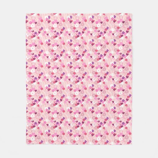 Perlen, Blumen und Rosa Fleecedecke (Vorderseite)