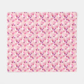 Perlen, Blumen und Rosa Fleecedecke (Vorderseite (Horizontal))