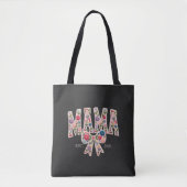 Perlen-Blumen-Varsity-Mama-Feminines Design Tasche (Vorderseite)