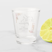 Perlen Blüten & Prosecco Florale Brautparty Schnapsglas (Rückseite)