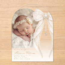 Perlen Bogen Elfenbein elegante Arch Foto Taufe